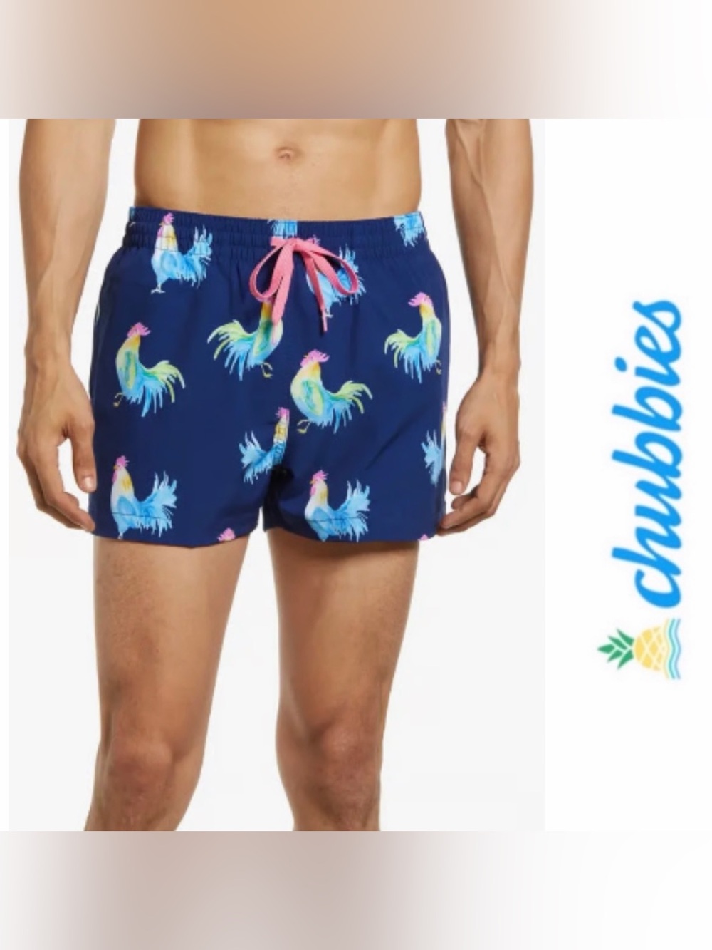 Chubbies The Fowl Plays Rooster 7” Classic Swim Trunks